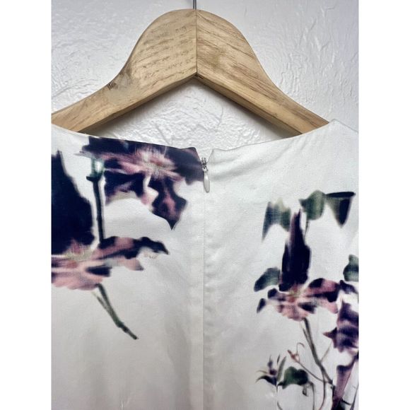 Womens French Connection A-Line Dress Size 8 Zipper V-Neck Sleeveless Floral - Picture 5 of 8